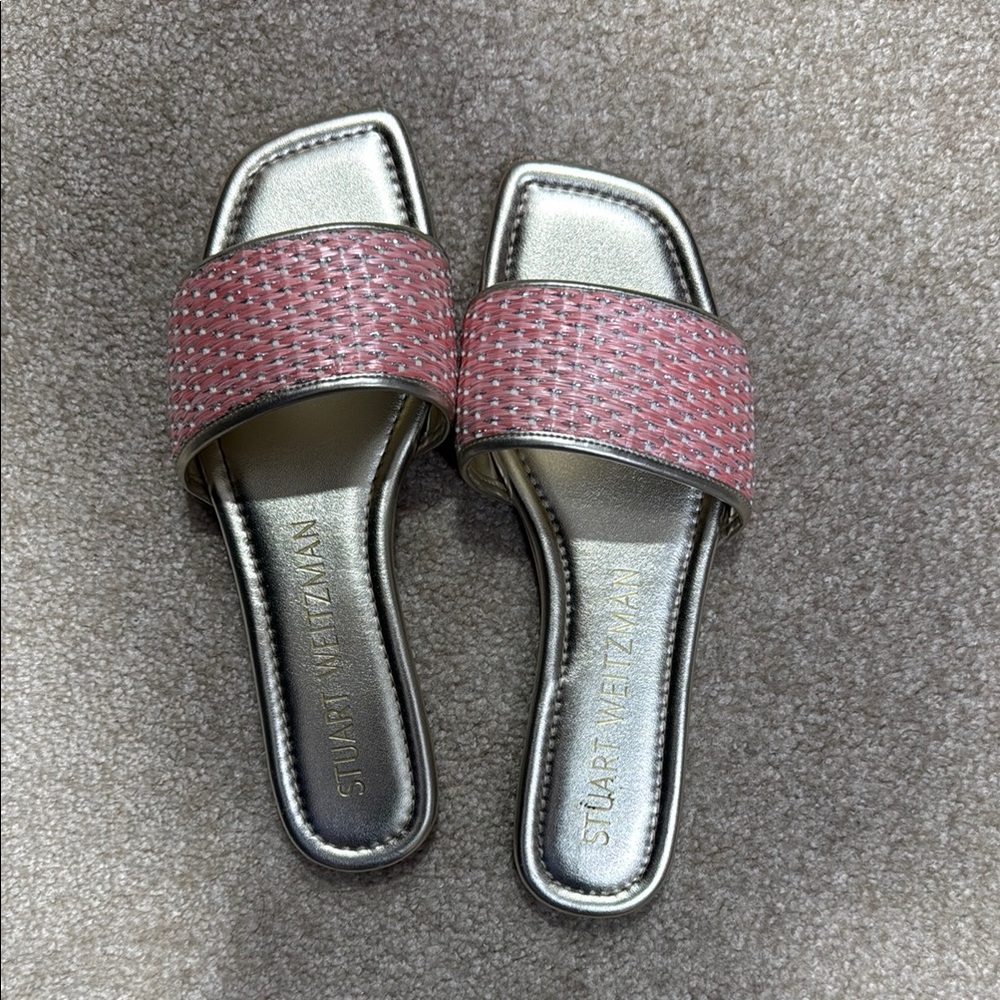 Stuart Weitzman Pink and Silver Women's Sandals